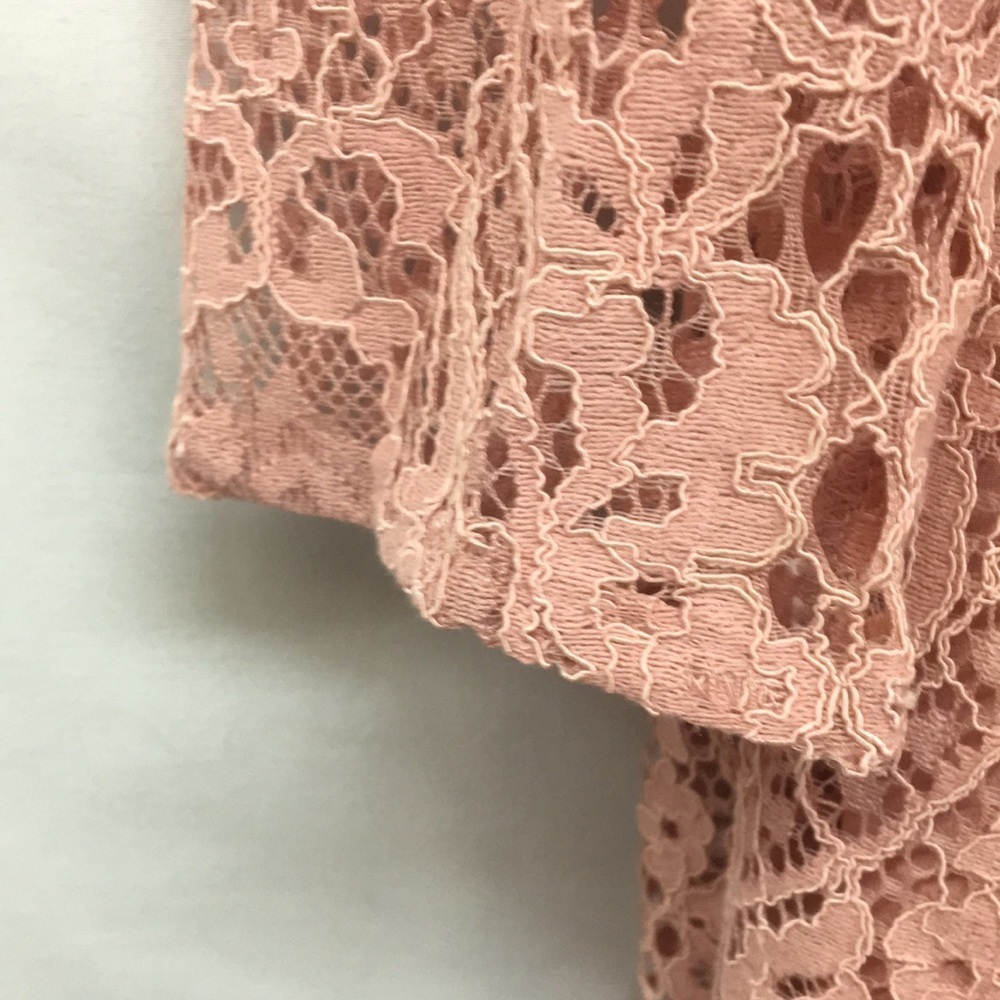 ASOS Women’s Long Sleeve Pink Lace Mini Prom Dress Size 10 NEW With Tags - Picture 5 of 10